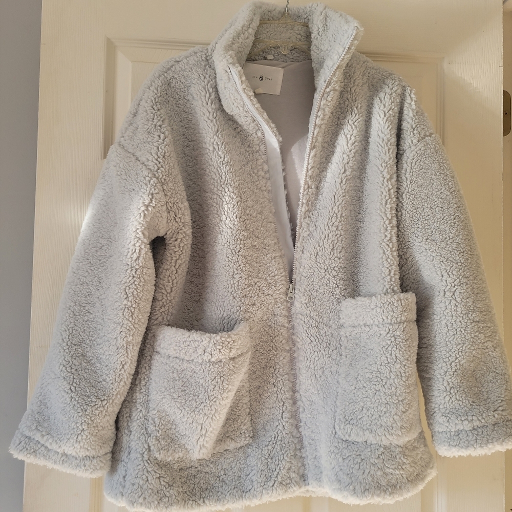 Lou & Grey Cream Cozy and Stylish Sherpa Teddy Jacket Size M - Picture 7 of 12